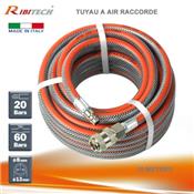 Tuyau à air comprimé pour compresseur 10m avec raccords auto  8x13mm